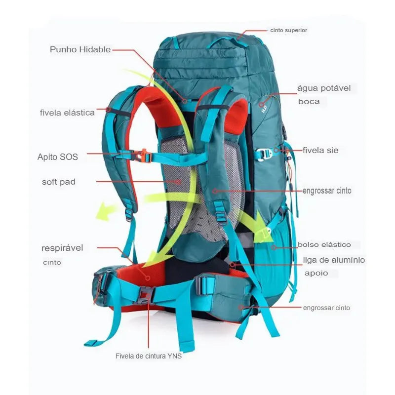 Mochila Cargueira, Mochila de Camping, Mochila de Trekking, Mochila de Montanhismo