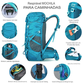 Mochila de Acampamento, Mochila Cargueira, Mochila de Trekking, Mochila de 50L, Mochila Para Montanhismo