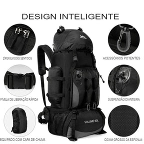 Mochila Cargueira, Mochila de Camping, Mochila Para Trekking, Mochila Para Acampamento, Mochila de Montanhismo, Mochila Cargueira 90L