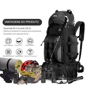 Mochila Cargueira, Mochila de Camping, Mochila Para Trekking, Mochila Para Acampamento, Mochila de Montanhismo, Mochila Cargueira 90L